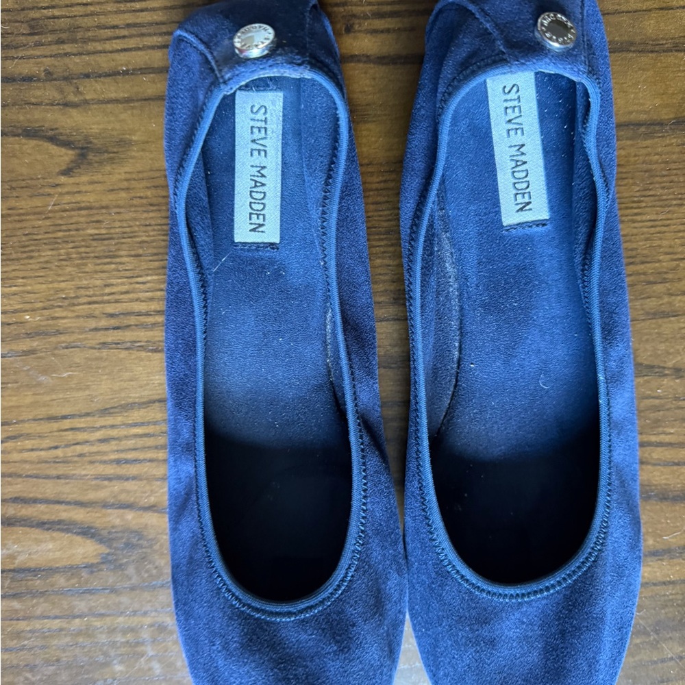 Steve Madden Dark Blue Women's Flats with Silver Accent